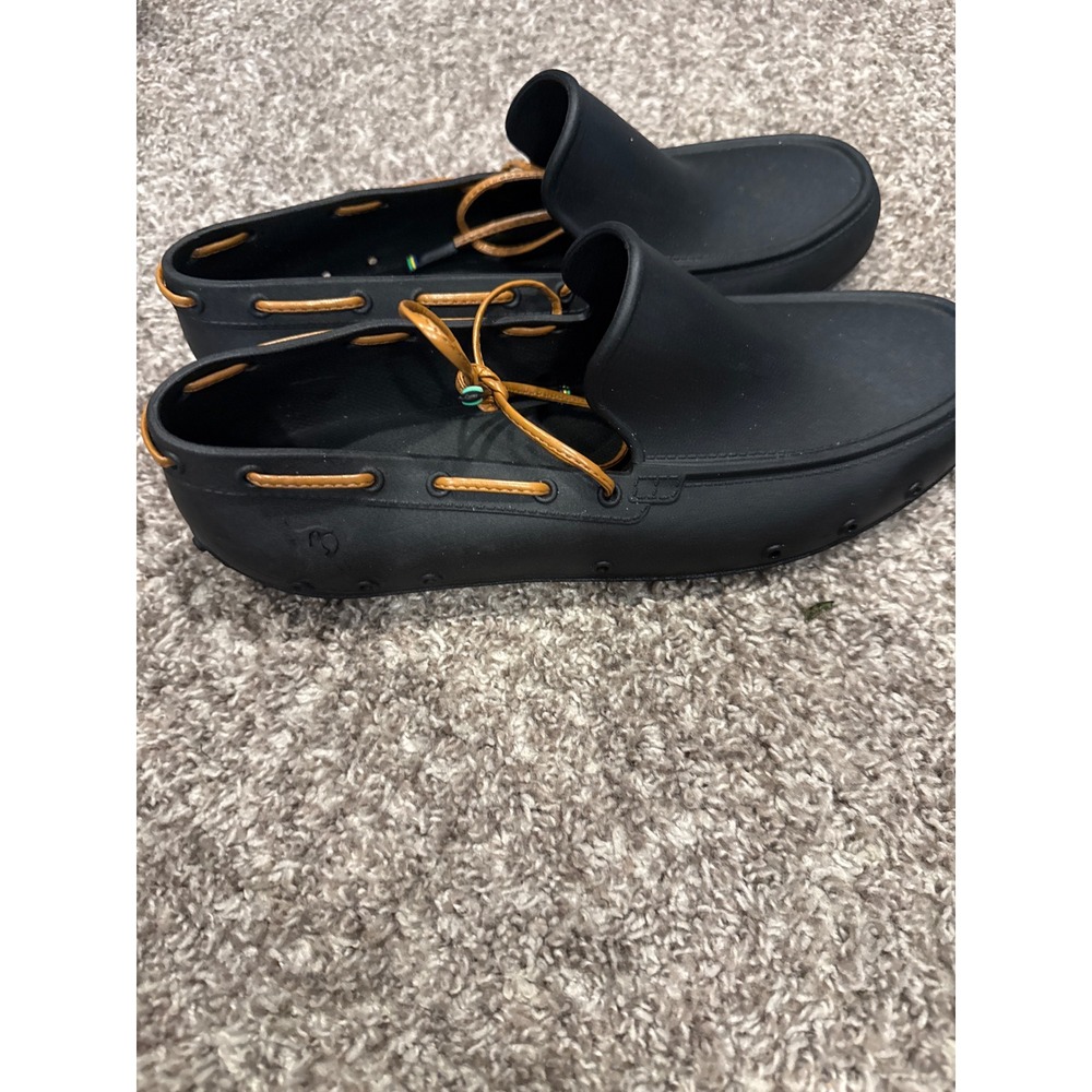 Cacatoes Mens Black Rubber Boat Shoes Waterproof Loafers Brazil Size 12/13
